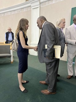 Council Member Kamin with a Preacher