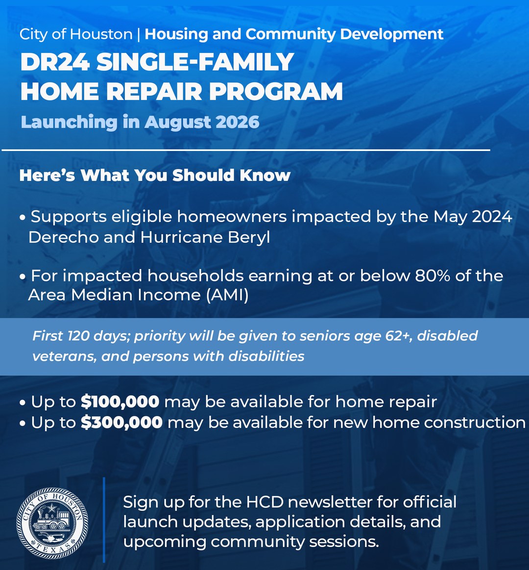 DR24 Single-Family Home Repair Program - launching August 2026