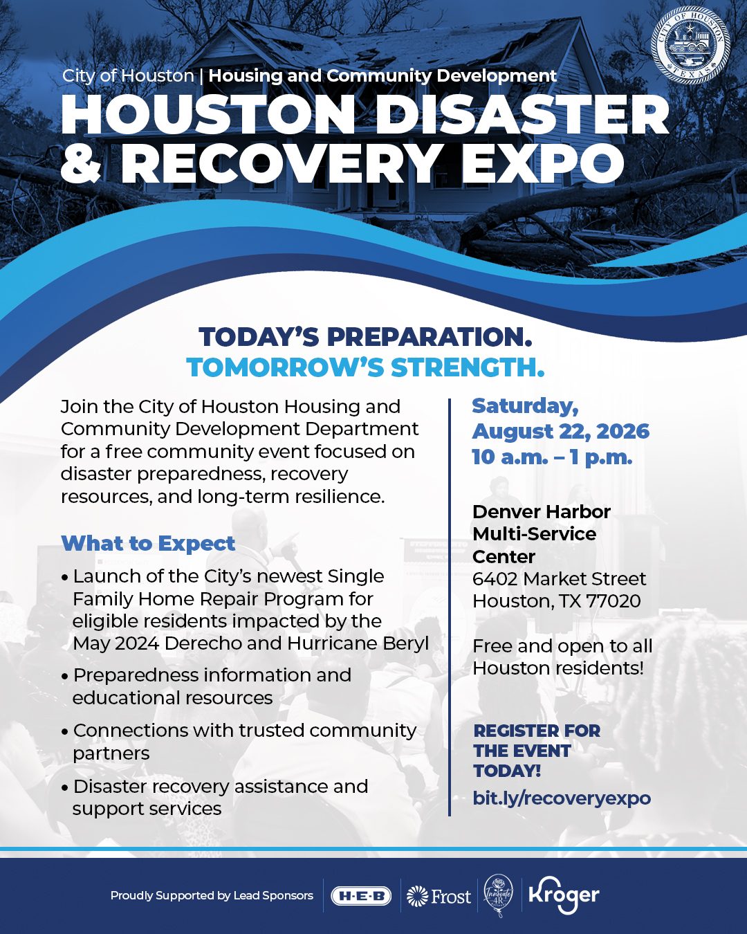 Houston Disaster and Recovery Expo - Saturday, August 22, 2026, Denver Harbor Multi-Service Center
