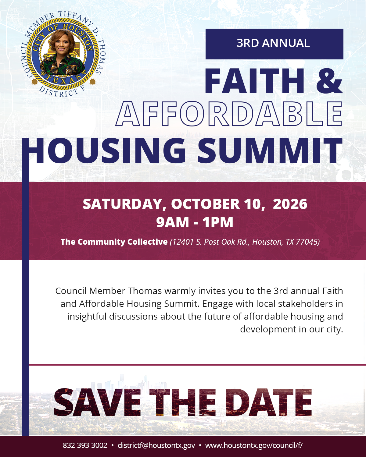 Faith and Affordable Housing Summit being held on Saturday, October 10 from 9 a.m.-1 p.m.