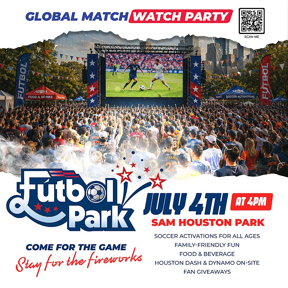 Fútbol Park - Global Match Watch Party, July 4 at 4pm, Sam Houston Park