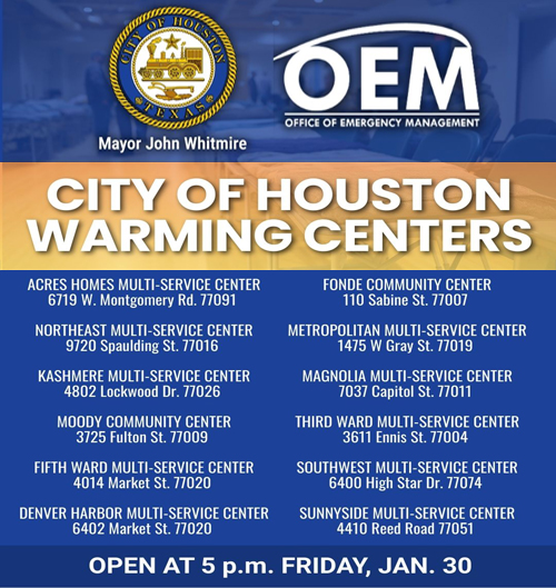 Houston Warming Centers